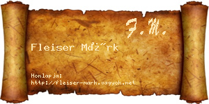 Fleiser Márk névjegykártya